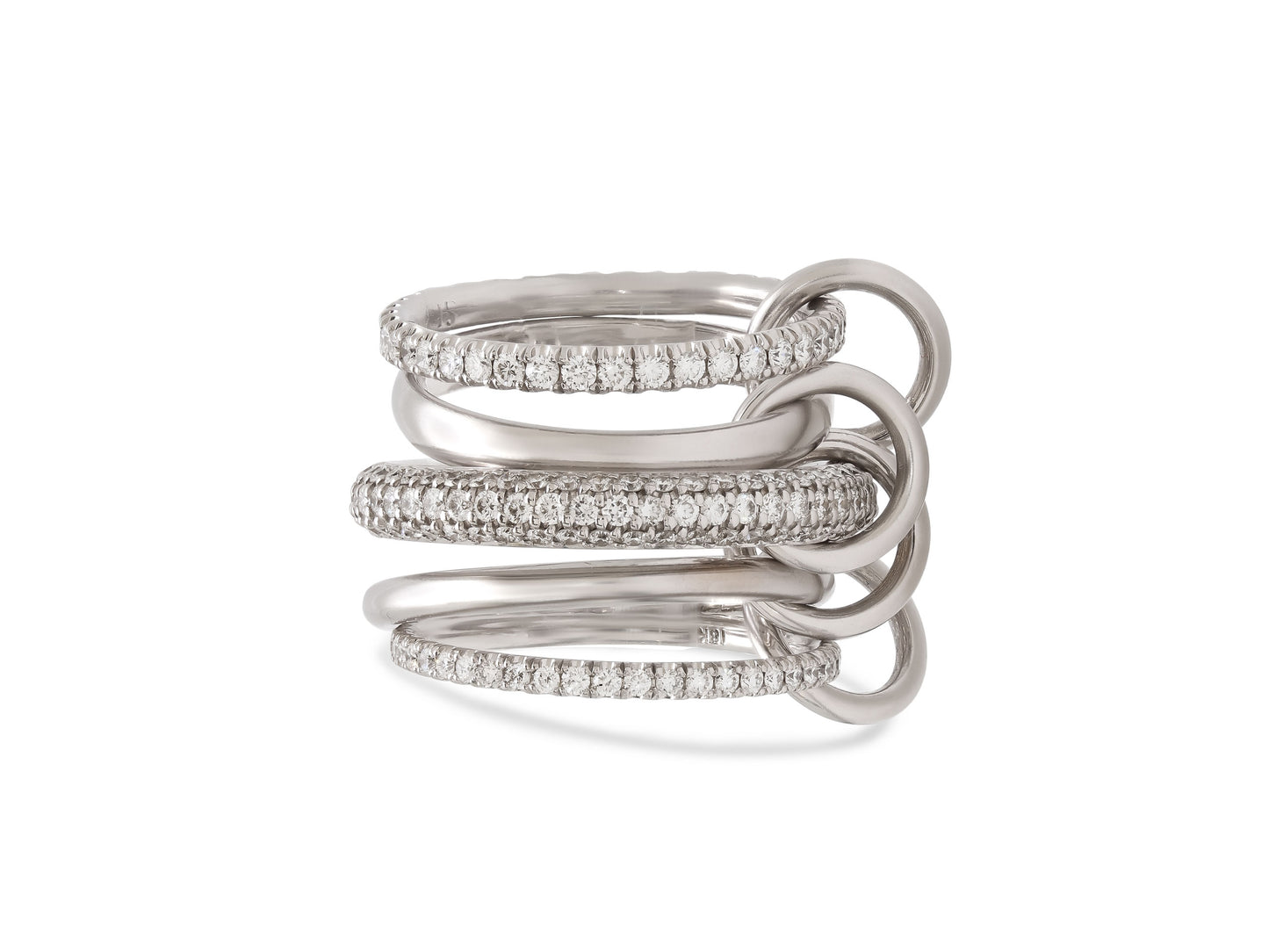 Spinelli Kilcollin Diamond Linked Ring in 18K White Gold