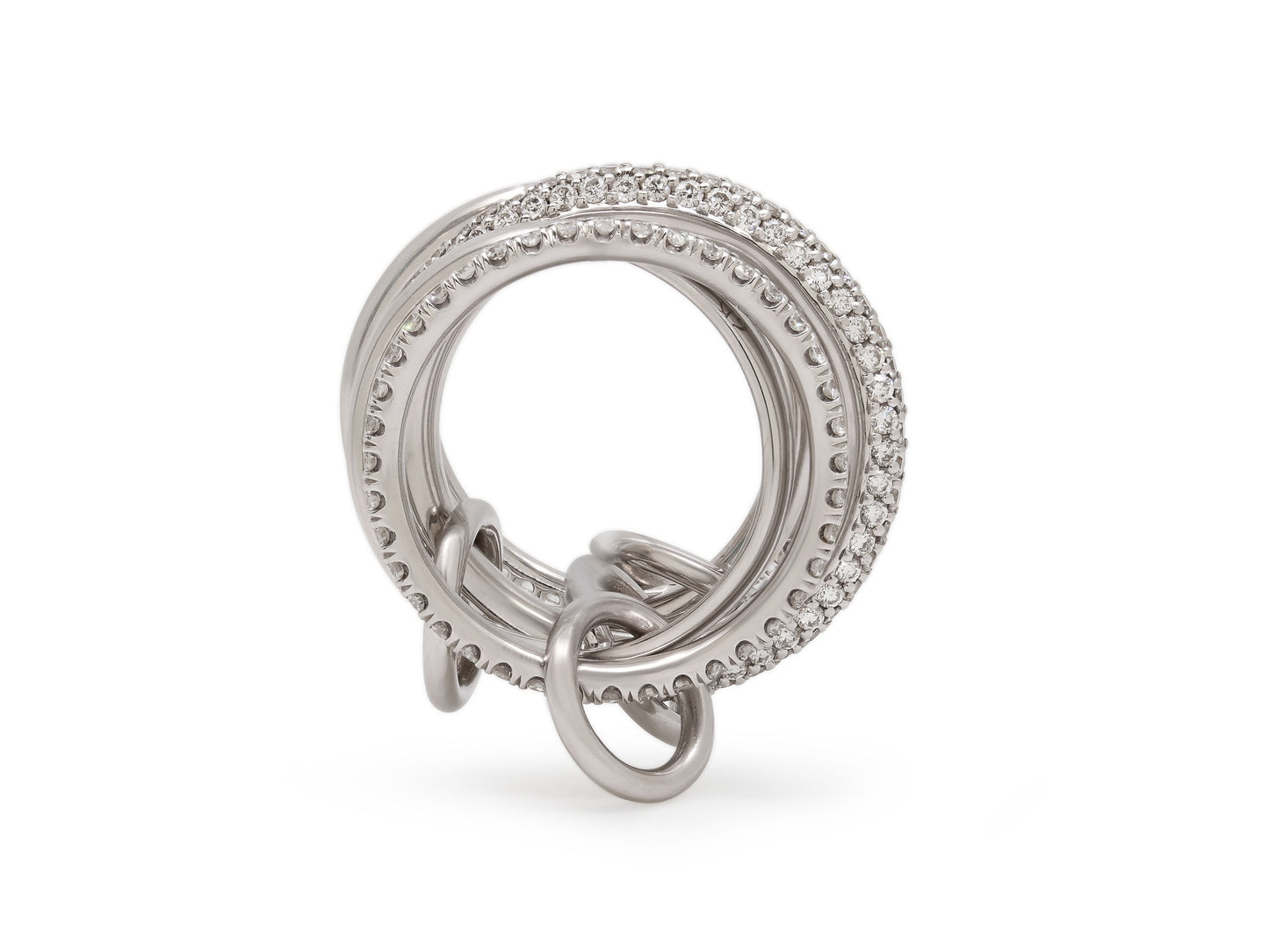 Spinelli Kilcollin Diamond Linked Ring in 18K White Gold