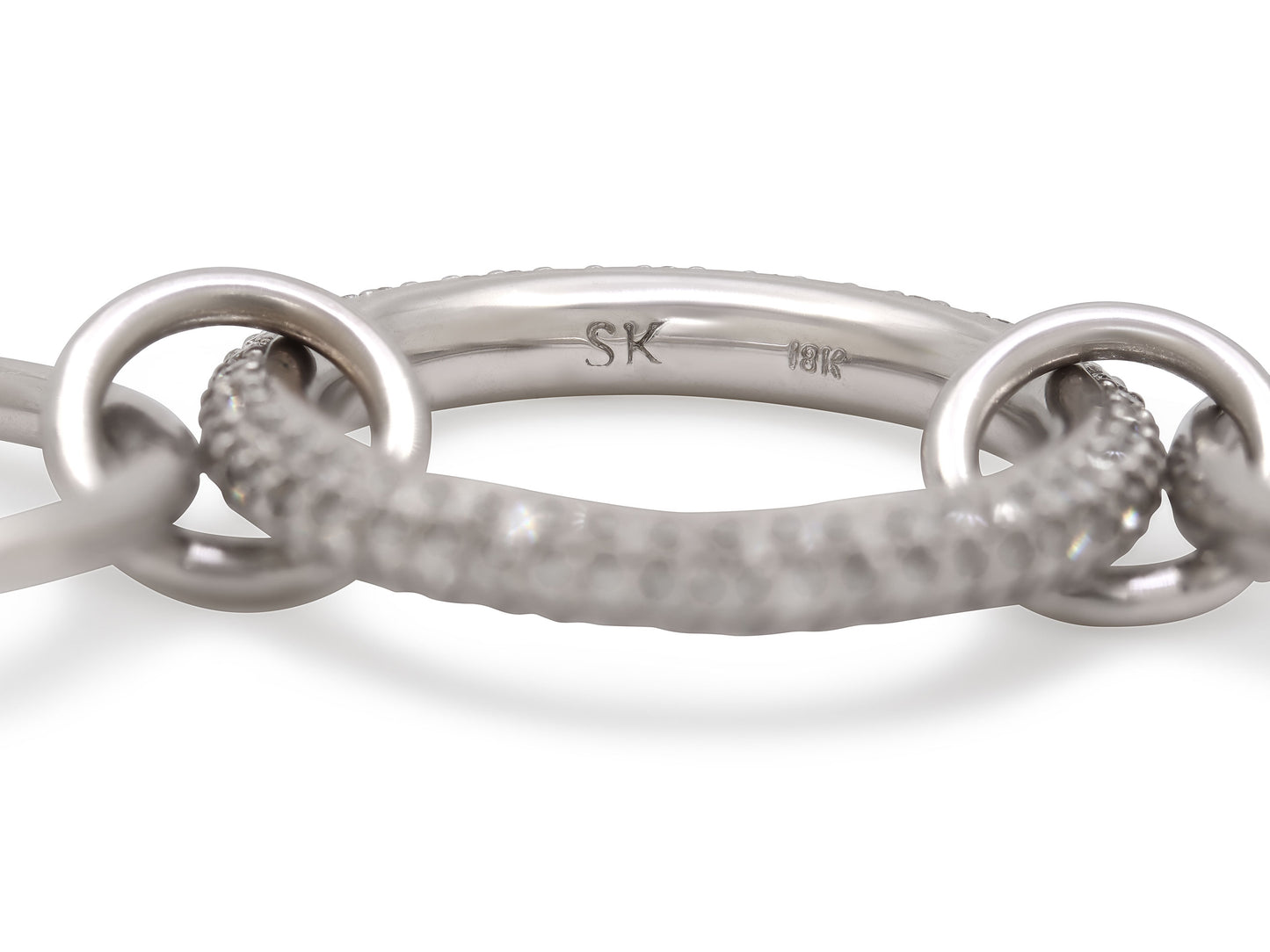Spinelli Kilcollin Diamond Linked Ring in 18K White Gold