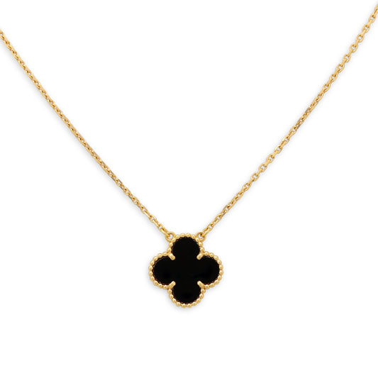Van Cleef & Arpels 'Vintage Alhambra' Onyx Pendant in 18K Gold