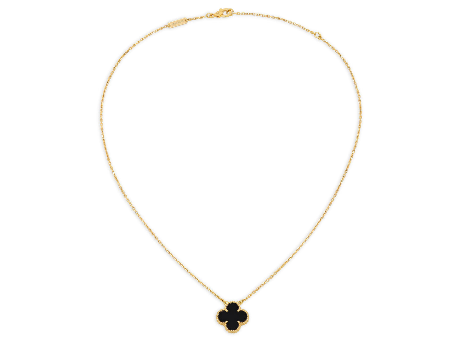Van Cleef & Arpels 'Vintage Alhambra' Onyx Pendant in 18K Gold