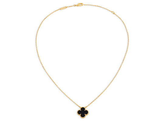 Van Cleef & Arpels 'Vintage Alhambra' Onyx Pendant in 18K Gold