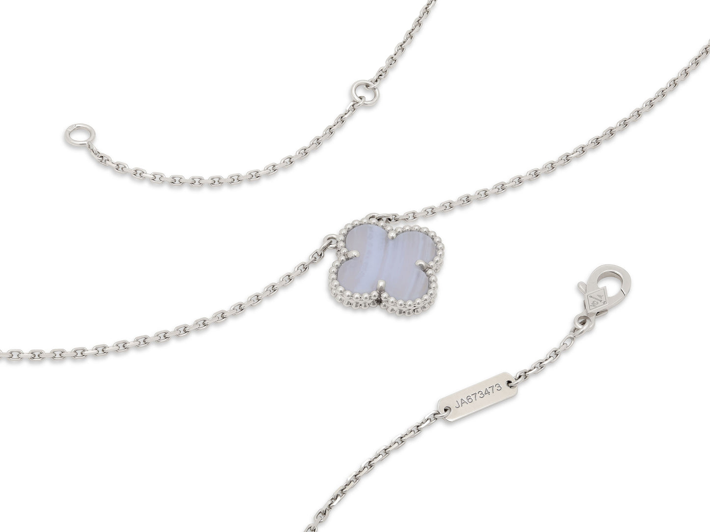 Van Cleef & Arpels 'Vintage Alhambra' Chalcedony Pendant in 18K White Gold