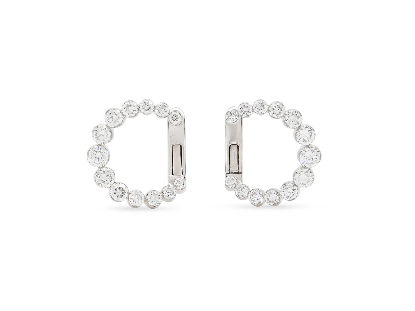Front Back Diamond Earrings in 18K White Gold