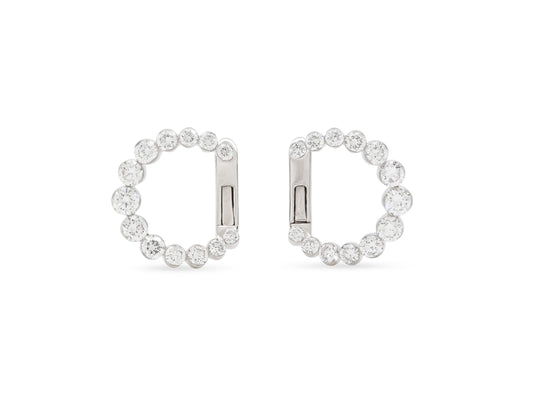 Front Back Diamond Earrings in 18K White Gold