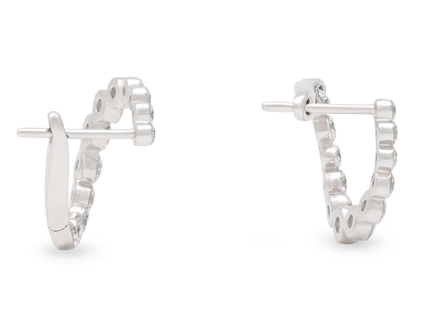 Front Back Diamond Earrings in 18K White Gold