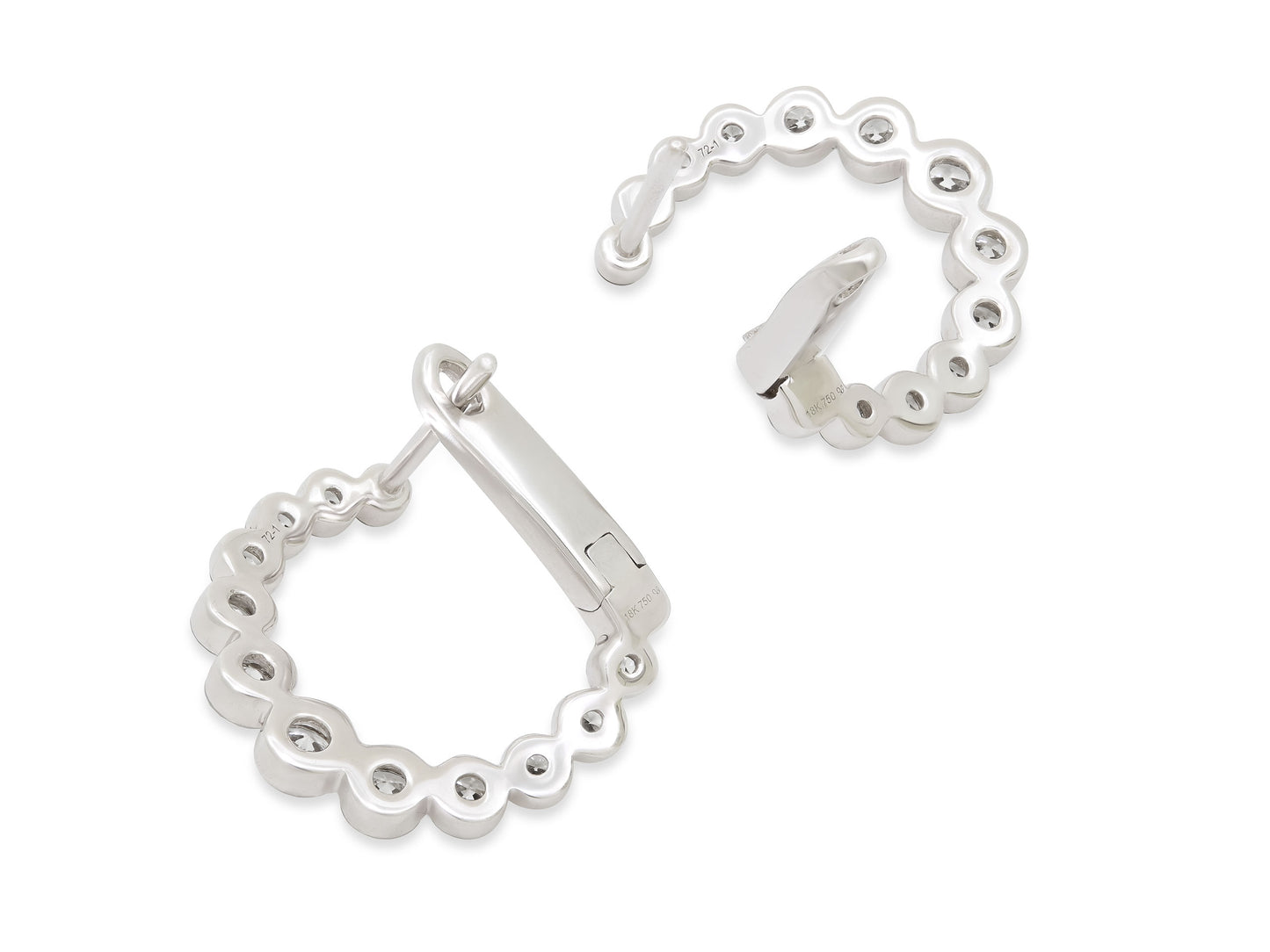Front Back Diamond Earrings in 18K White Gold