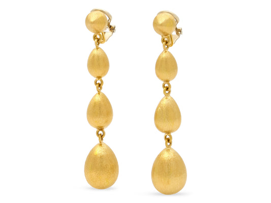 Brushed Drop Earrings in 18K Gold