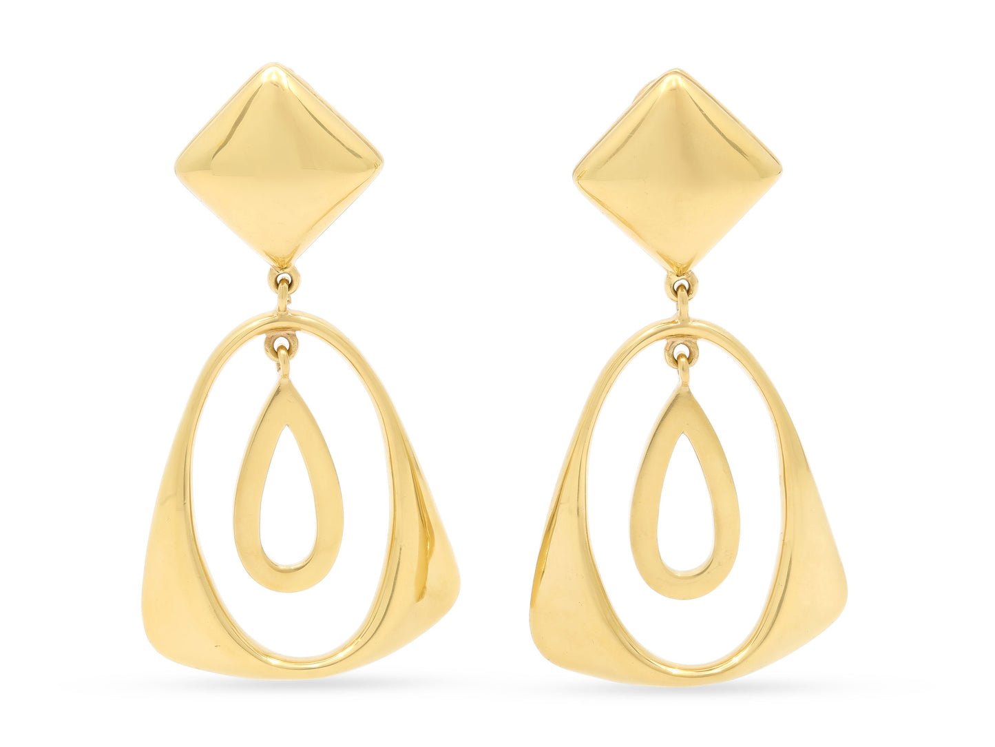 Geometric Earrings in 18K Gold