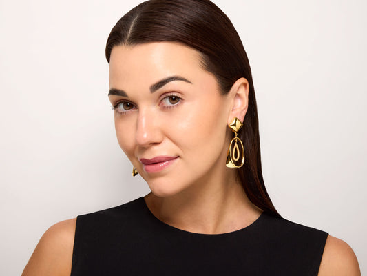 Geometric Earrings in 18K Gold