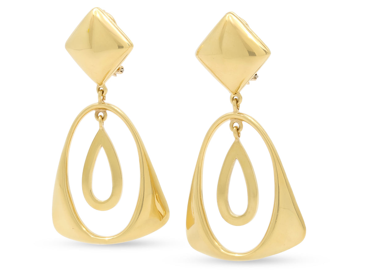 Geometric Earrings in 18K Gold