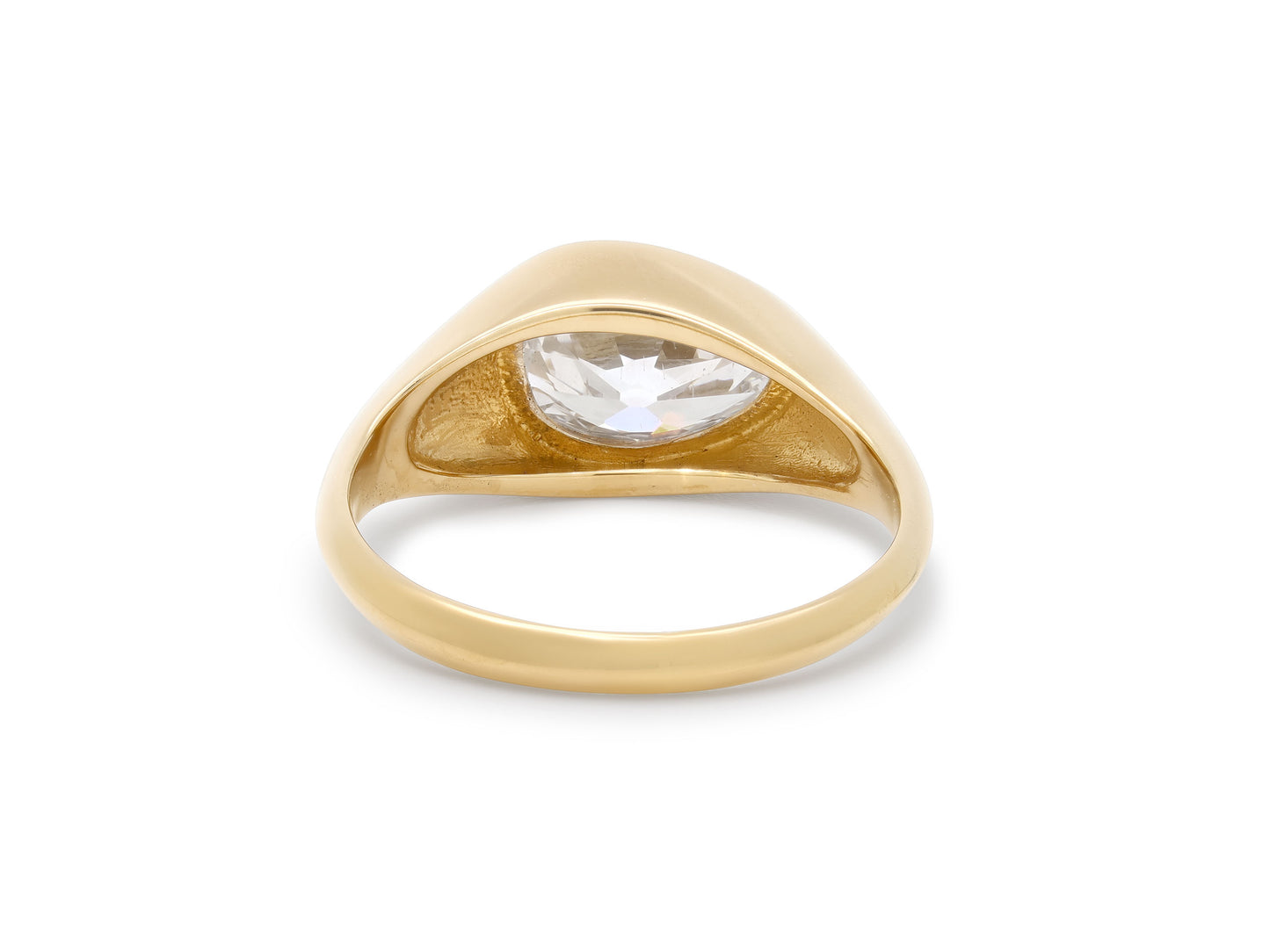 Old Cut Pear Shape Diamond Ring, 1.78 carats, in 22K Gold