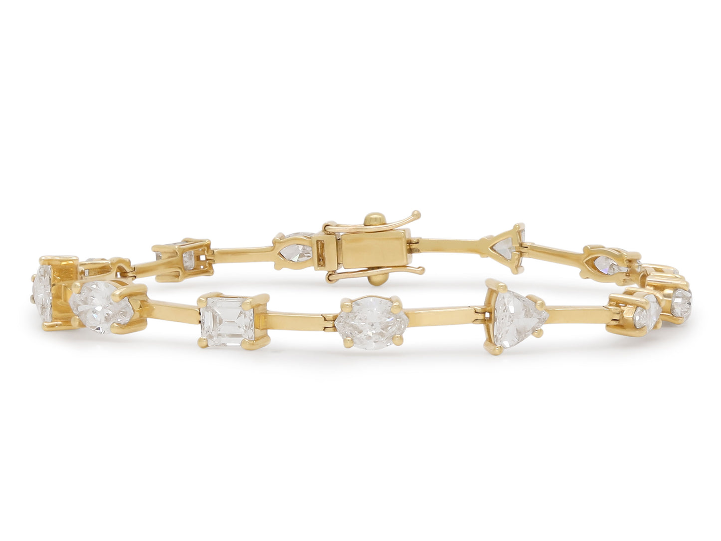 Multi-Shape Diamond Bracelet in 18K Gold