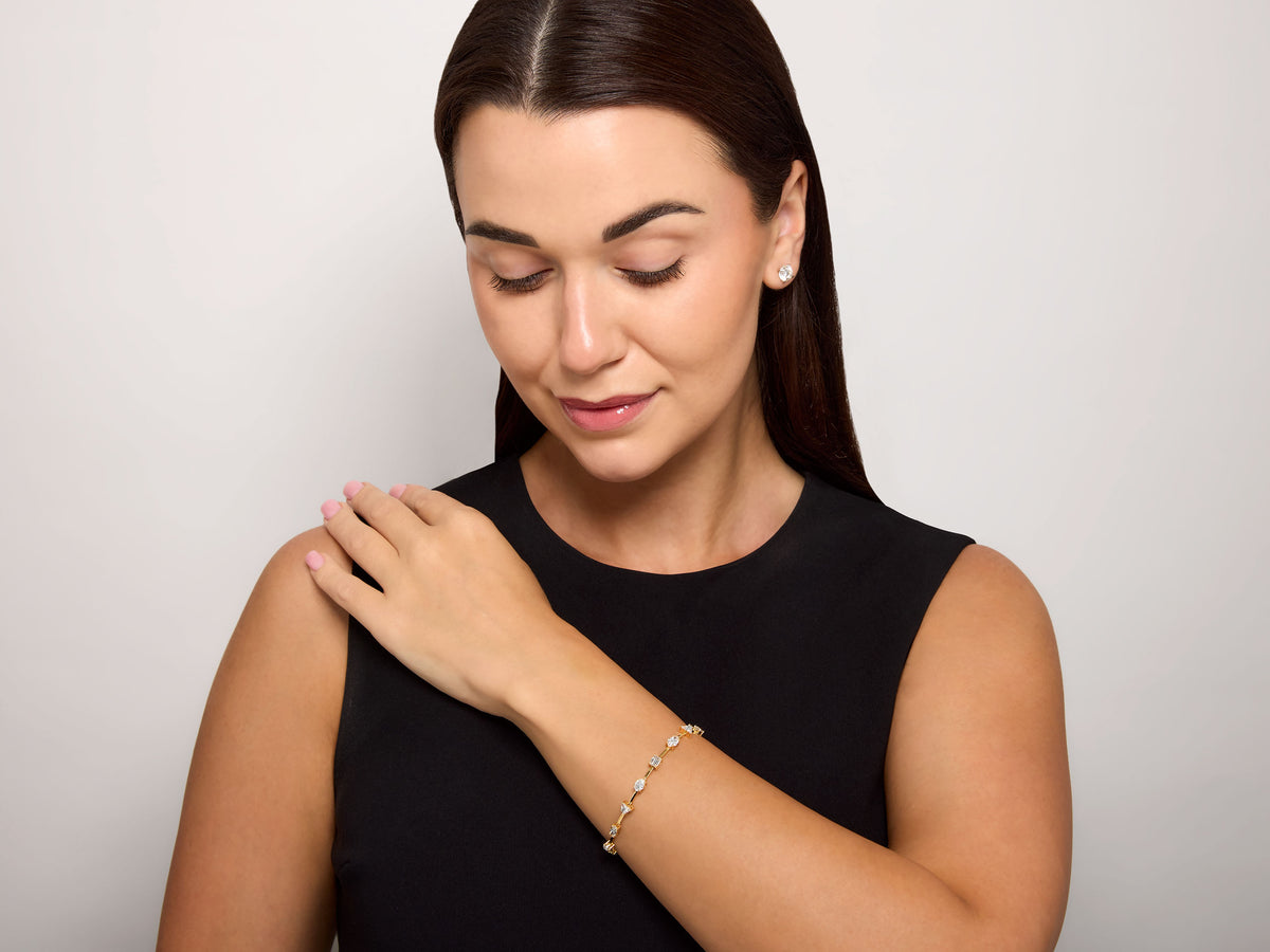 Multi-Shape Diamond Bracelet in 18K Gold