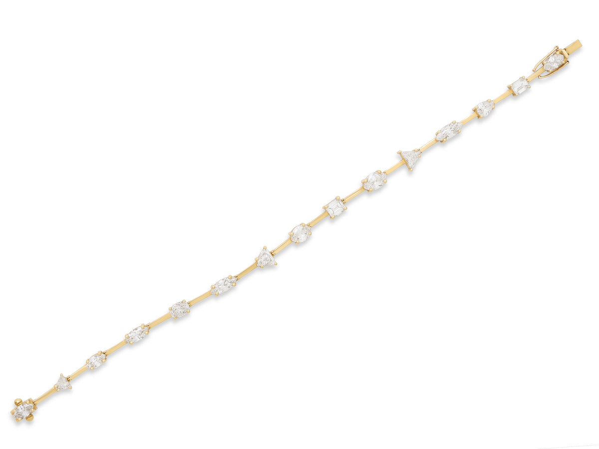 Multi-Shape Diamond Bracelet in 18K Gold