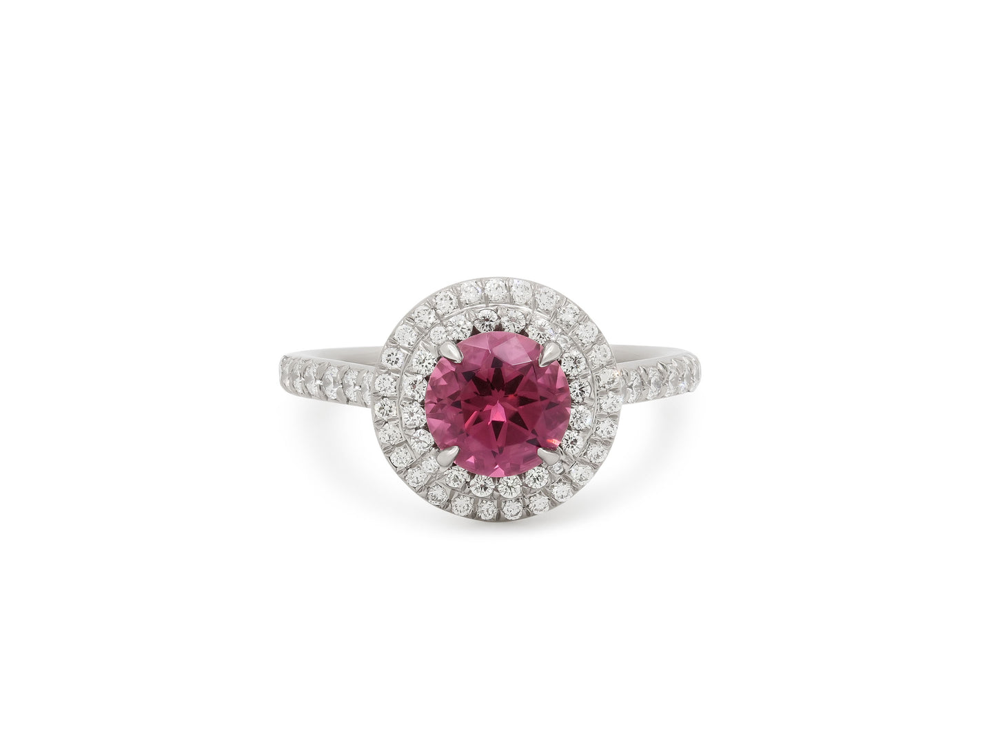 Tiffany & Co. 'Soleste' Pink Tourmaline and Diamond Ring in Platinum