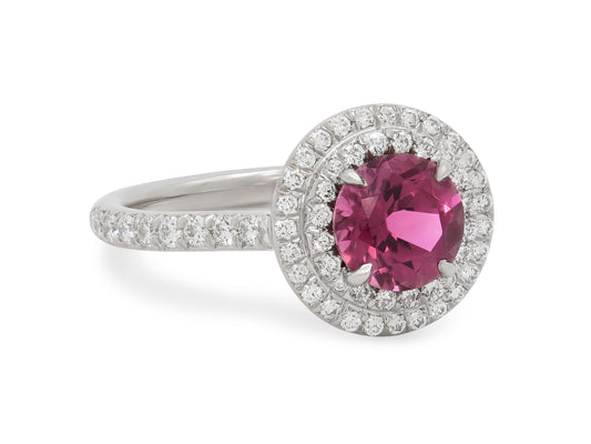 Tiffany & Co. 'Soleste' Pink Tourmaline and Diamond Ring in Platinum