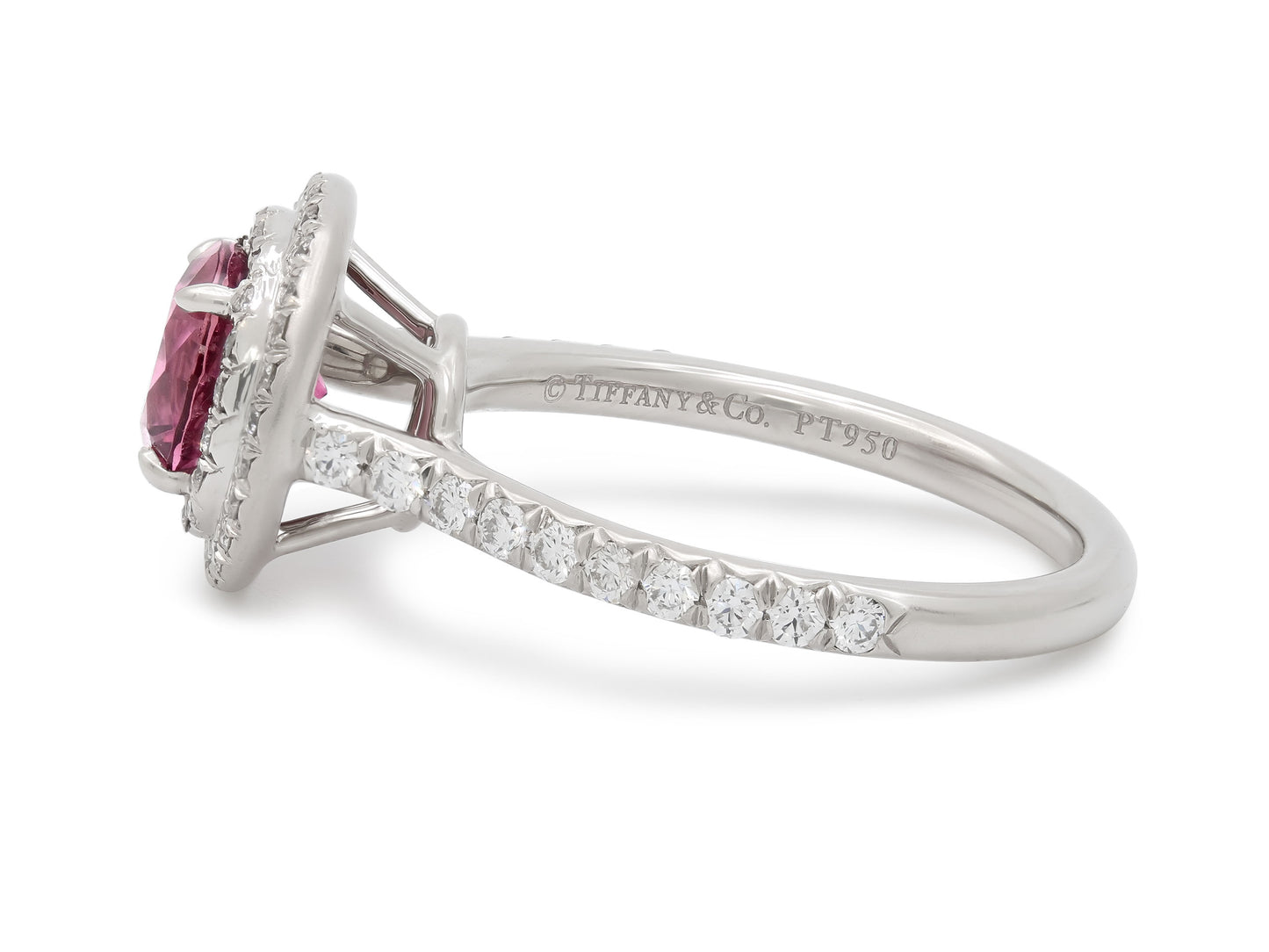 Tiffany & Co. 'Soleste' Pink Tourmaline and Diamond Ring in Platinum