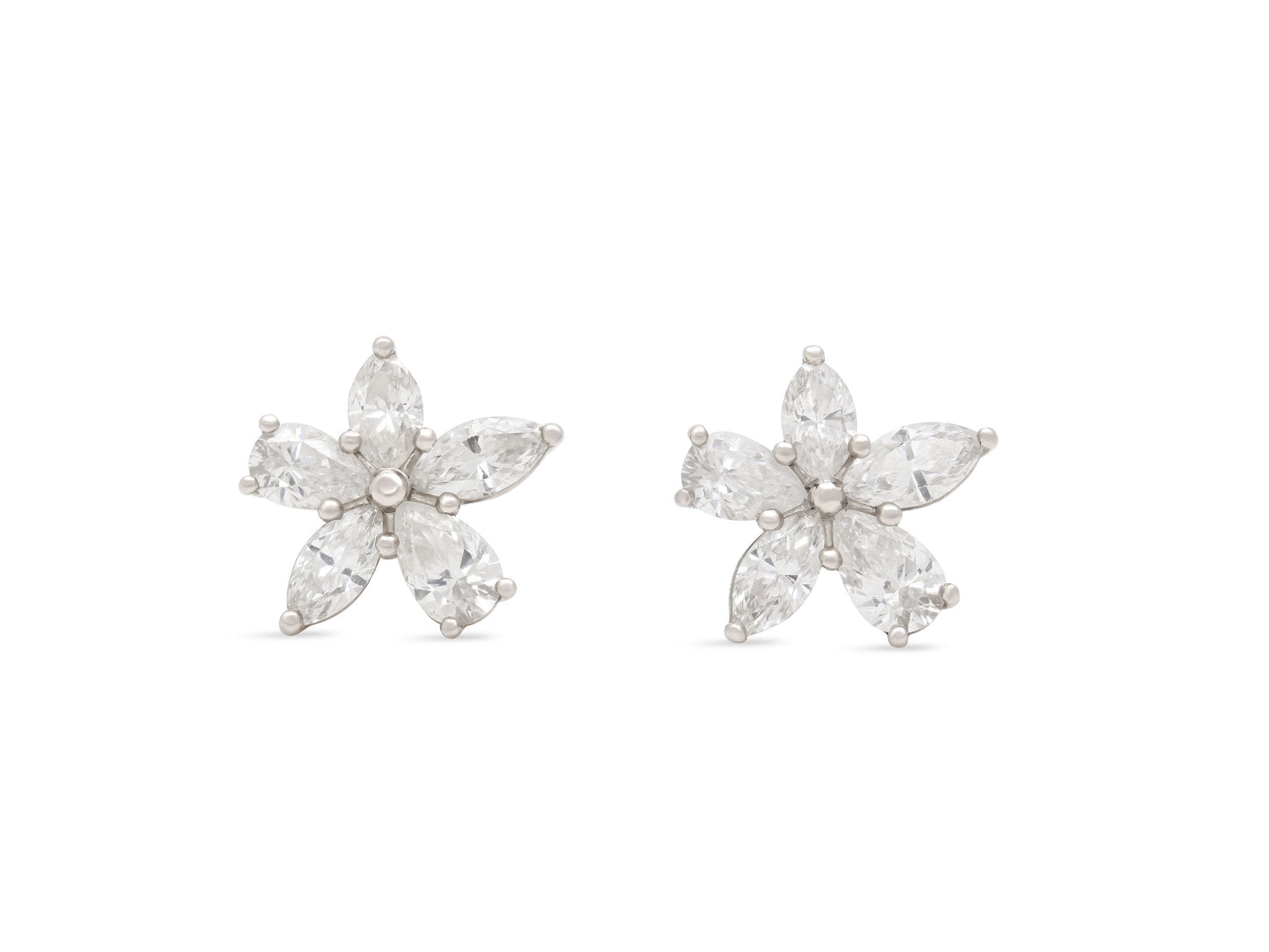 Tiffany & Co. 'Victoria' Mixed Cluster Diamond Earrings in Platinum