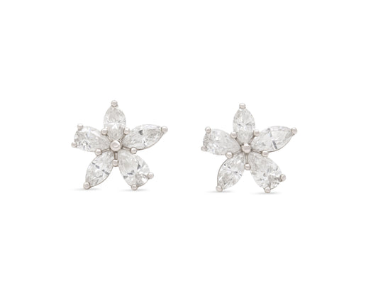 Tiffany & Co. 'Victoria' Mixed Cluster Diamond Earrings in Platinum