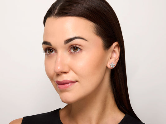 Tiffany & Co. 'Victoria' Mixed Cluster Diamond Earrings in Platinum