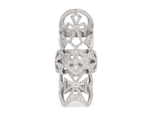 Loree Rodkin Diamond 'Bondage' Finger Ring in 18K White Gold