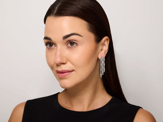 Cartier 'Lignes Essentielle' Diamond Earrings in 18K White Gold