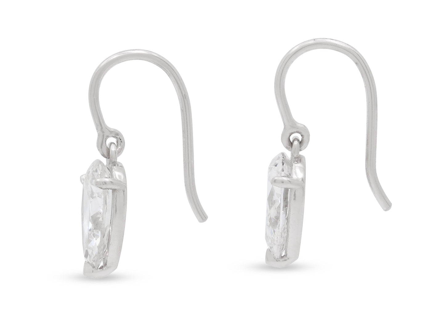 Beladora 'Bespoke' Pear-shape Diamond Drop Earrings, 3.26 carats total, in Platinum