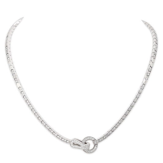 Cartier 'Agrafe' Diamond Necklace in 18K White Gold