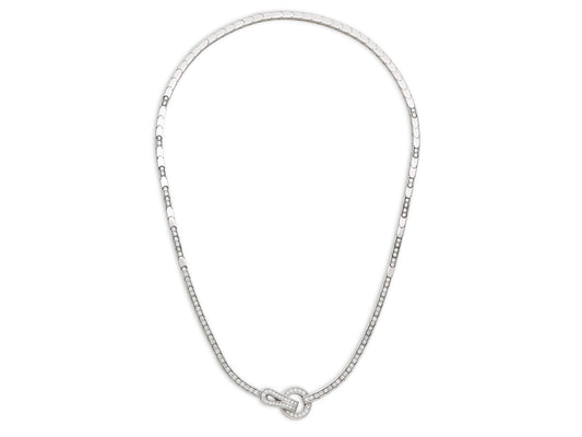 Cartier 'Agrafe' Diamond Necklace in 18K White Gold