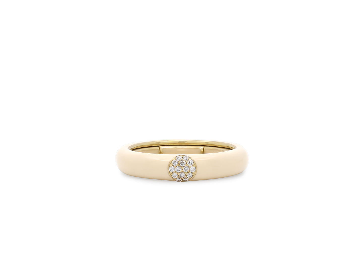 Enamel Diamond Ring in 18K Gold, by Bei Tesori