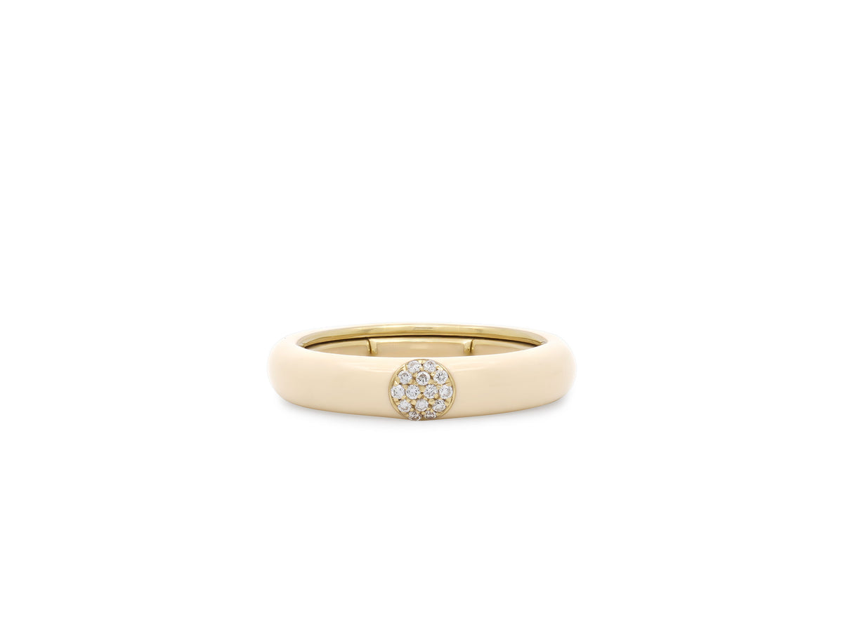 Enamel Diamond Ring in 18K Gold, by Bei Tesori