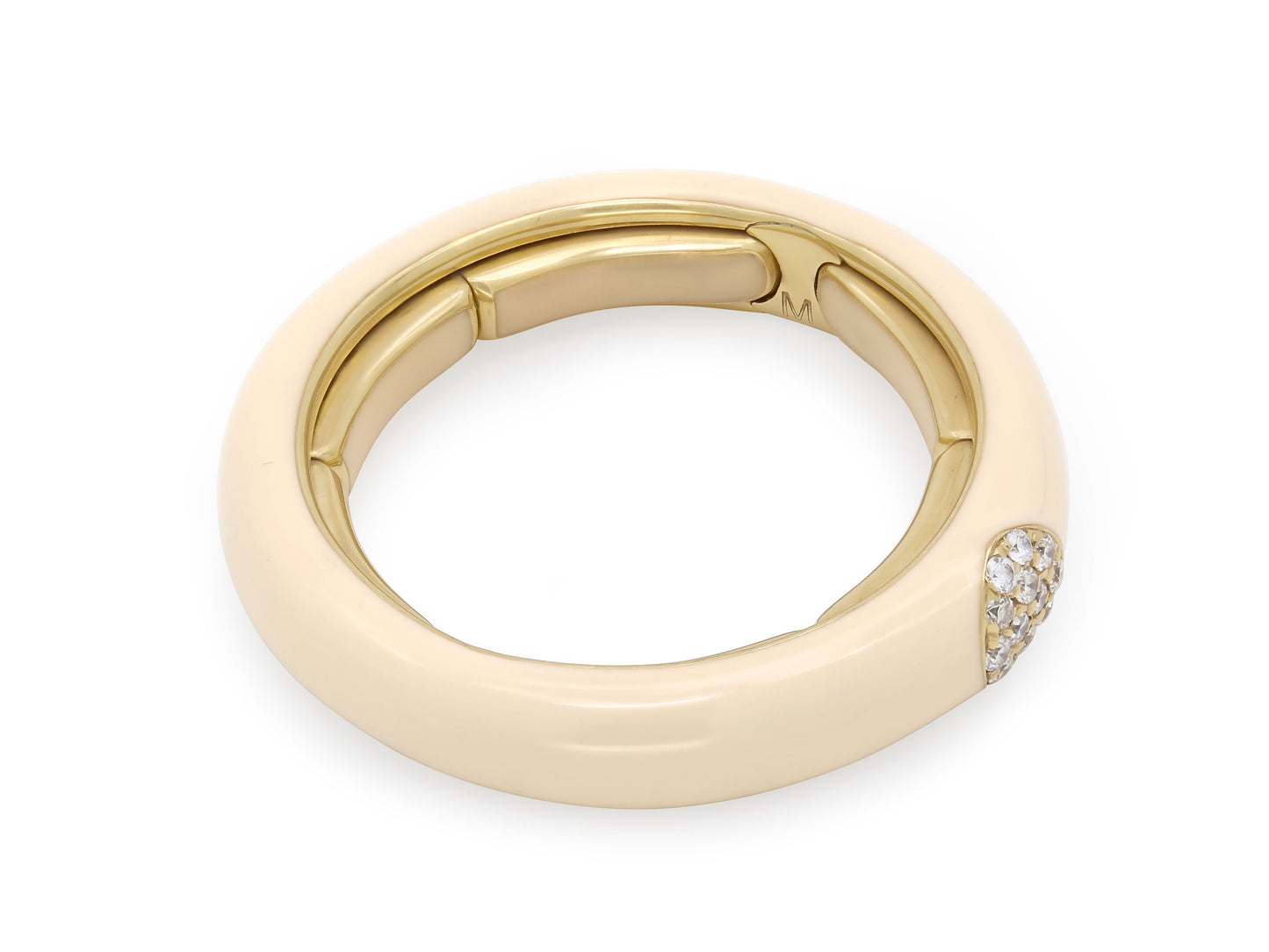 Enamel Diamond Ring in 18K Gold, by Bei Tesori