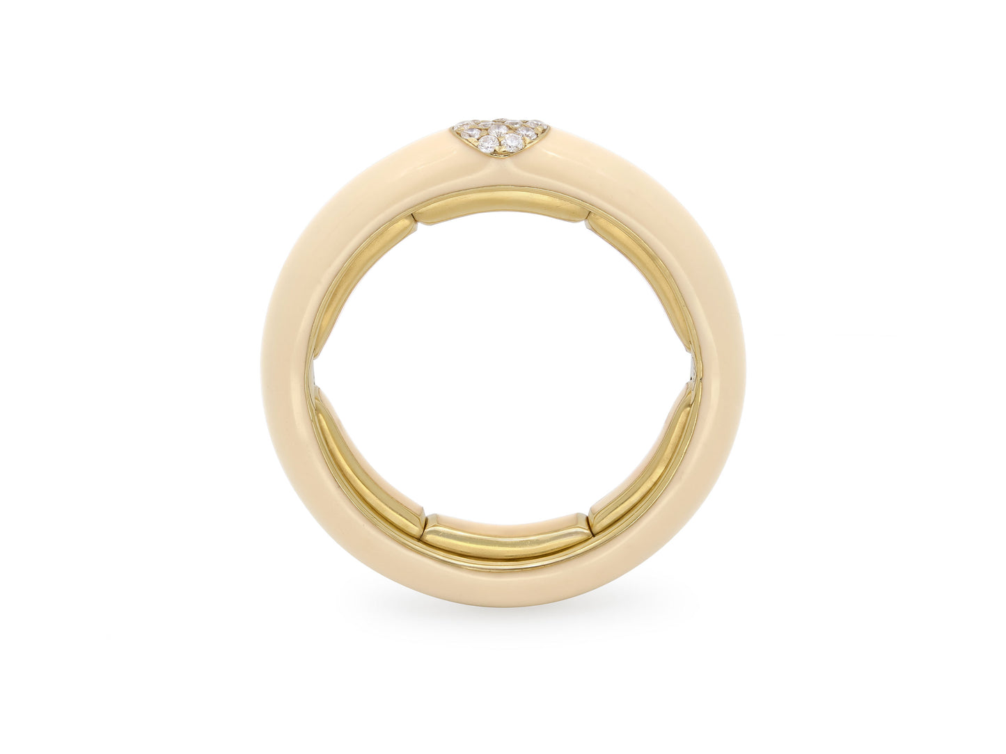Enamel Diamond Ring in 18K Gold, by Bei Tesori