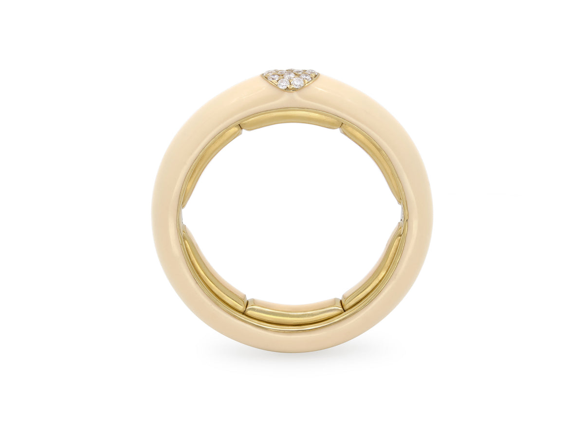 Enamel Diamond Ring in 18K Gold, by Bei Tesori