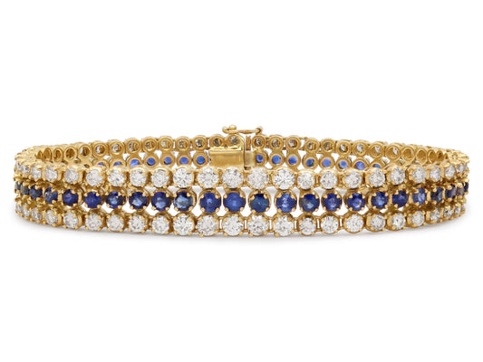 Sapphire and Diamond Bracelet in 18K Gold