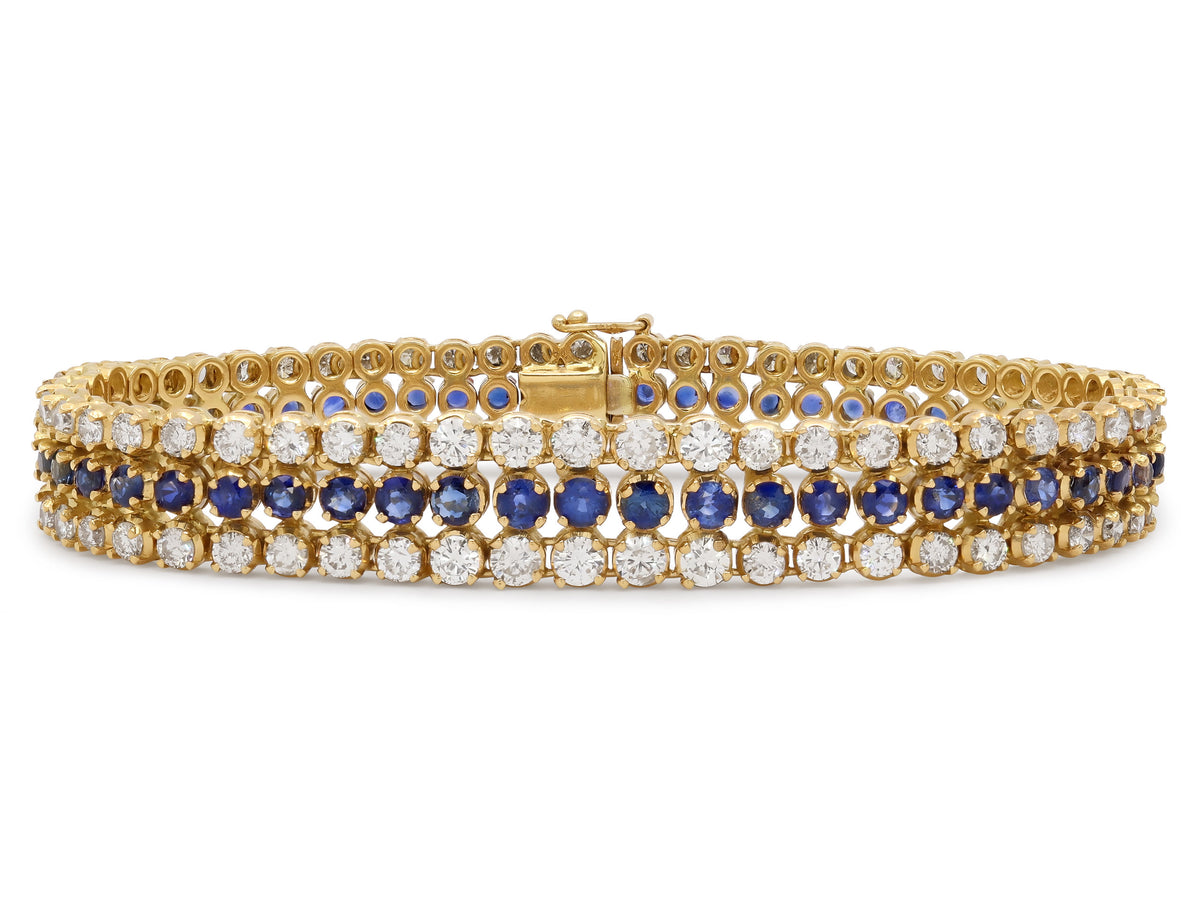 Sapphire and Diamond Bracelet in 18K Gold