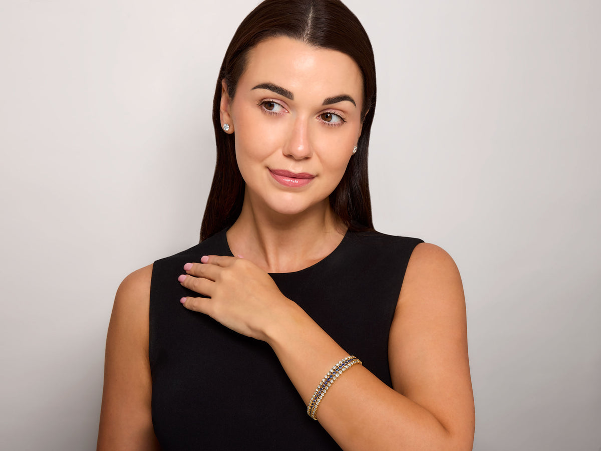 Sapphire and Diamond Bracelet in 18K Gold