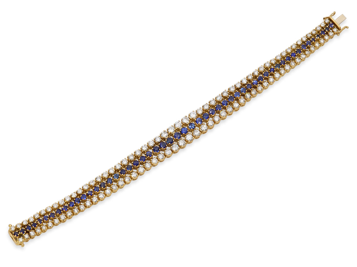 Sapphire and Diamond Bracelet in 18K Gold