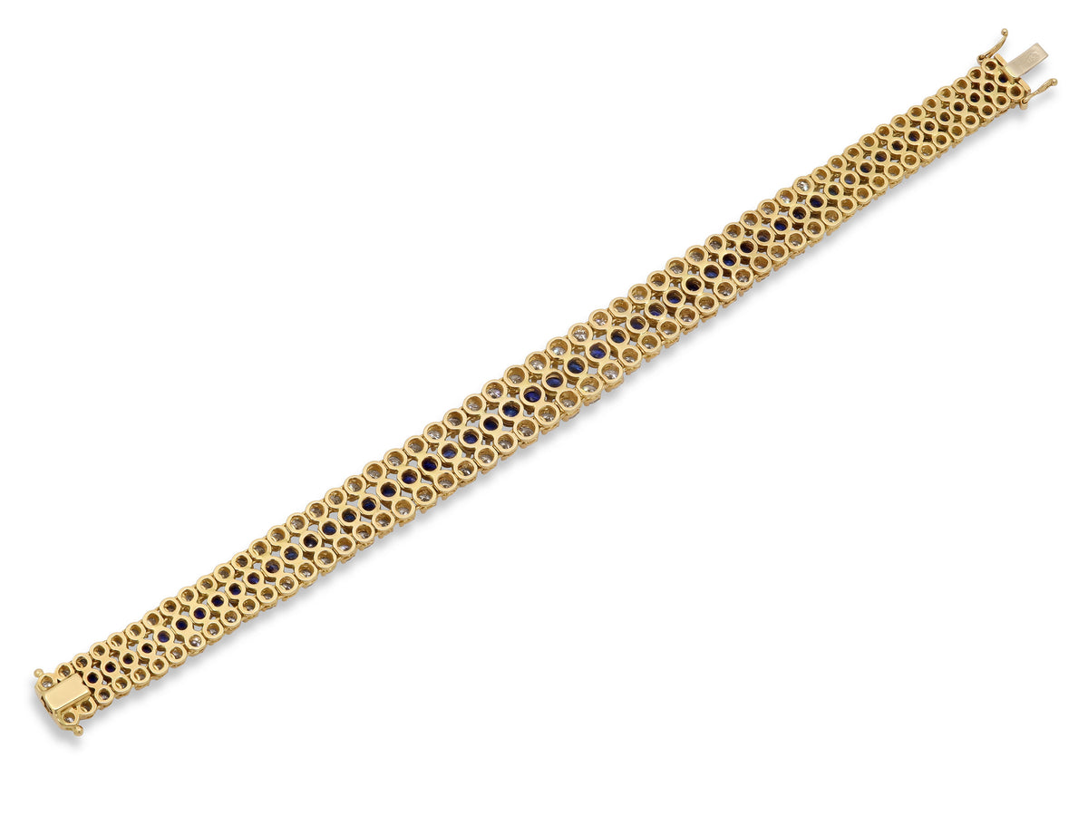 Sapphire and Diamond Bracelet in 18K Gold
