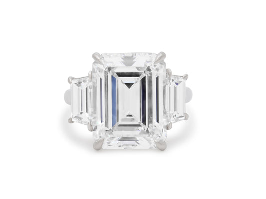 Beladora 'Bespoke' Emerald-Cut Diamond Ring, 9.07 Carat G/VS1, in Platinum