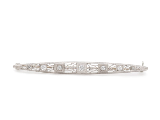 Art Deco Diamond Brooch in Platinum