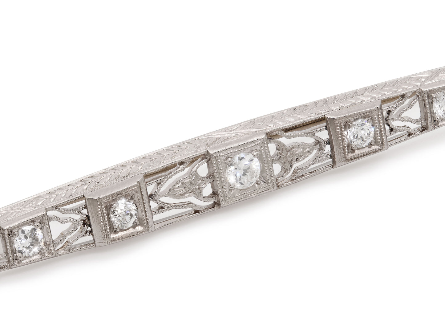 Art Deco Diamond Brooch in Platinum