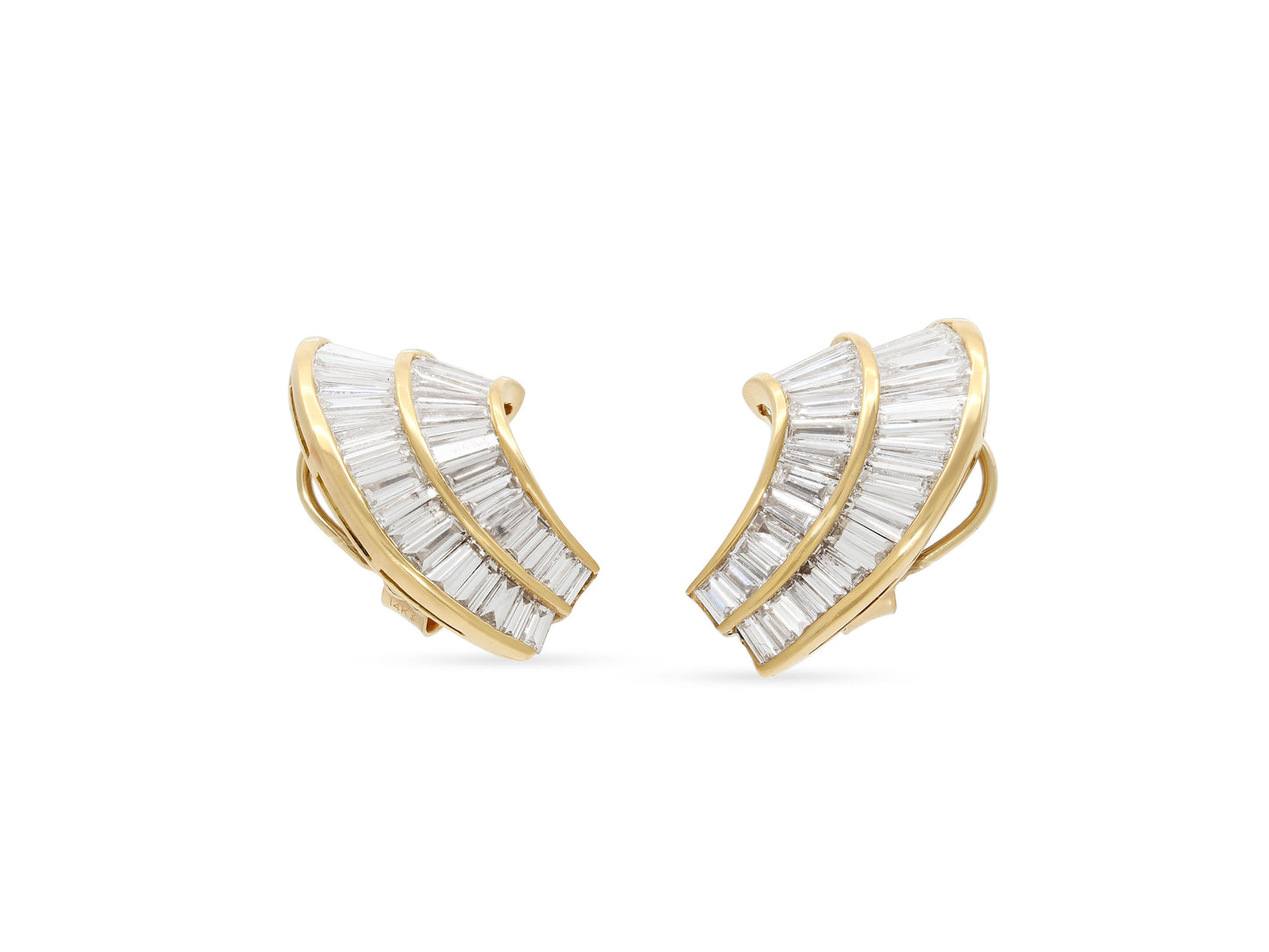 Baguette Diamond Earrings in 18K Gold