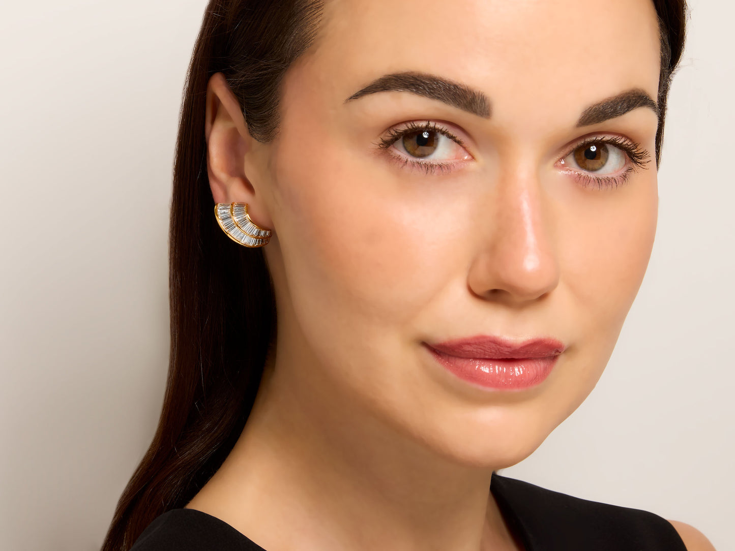 Baguette Diamond Earrings in 18K Gold