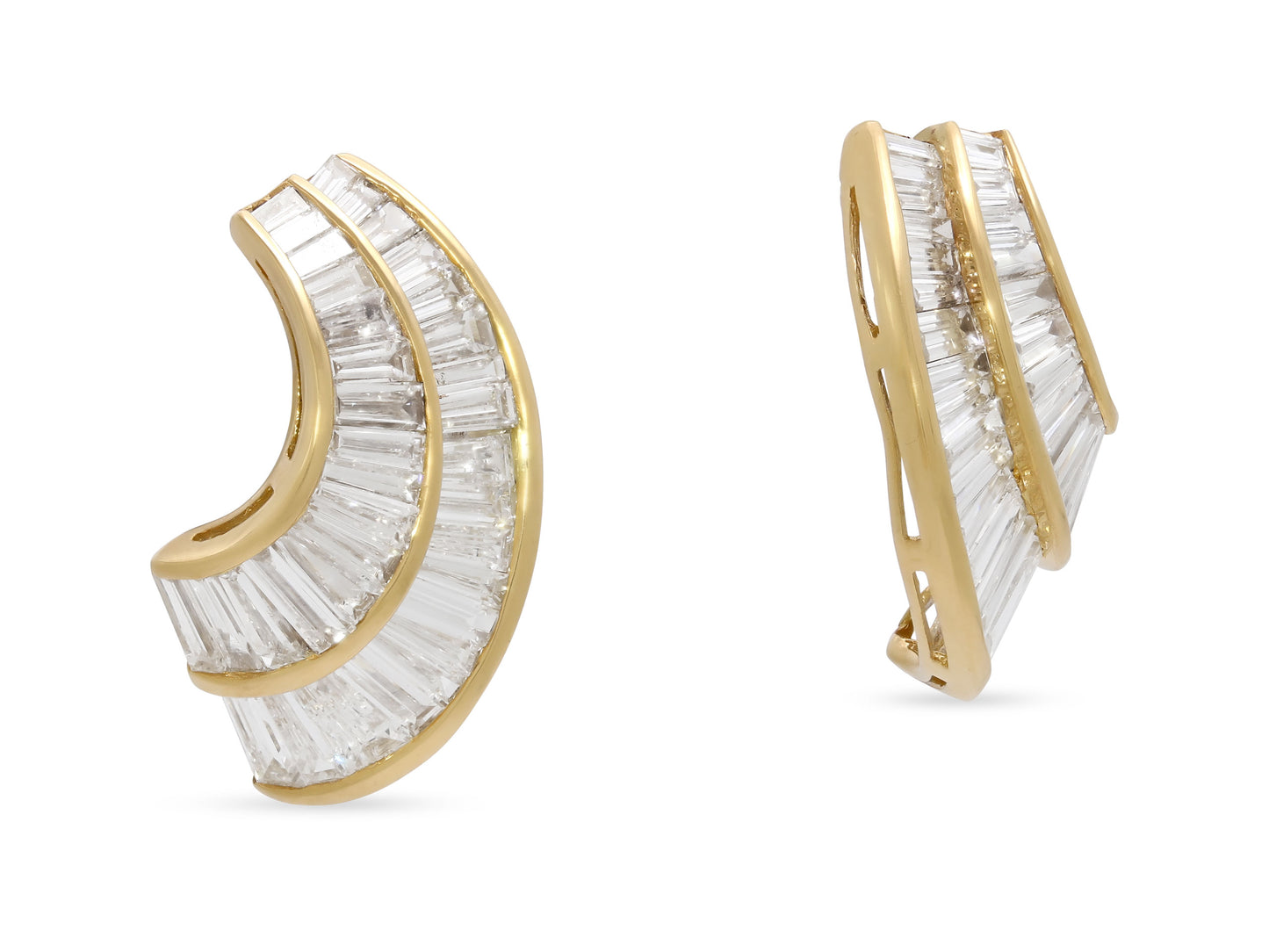 Baguette Diamond Earrings in 18K Gold