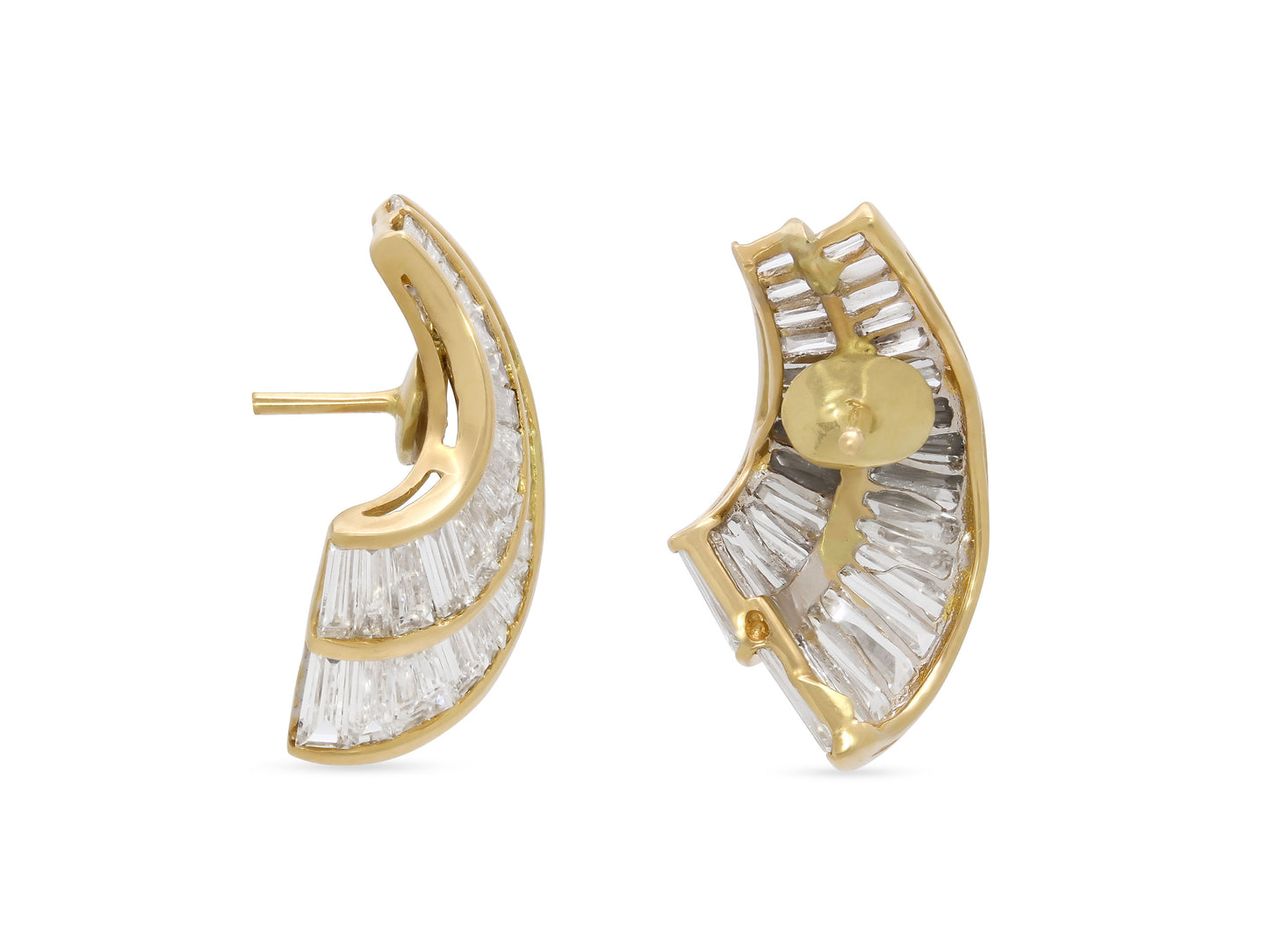 Baguette Diamond Earrings in 18K Gold