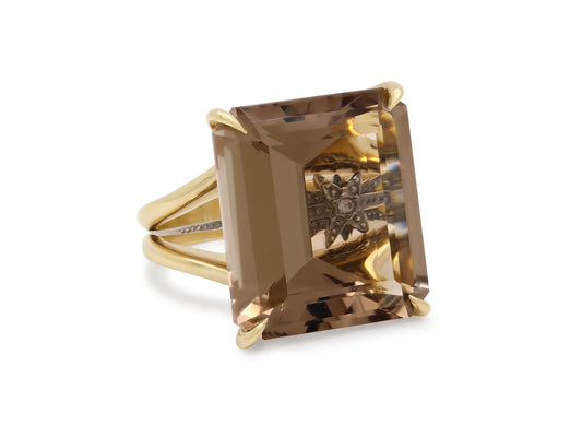 H.Stern Smoky Quartz and Diamond Ring in 18K Gold