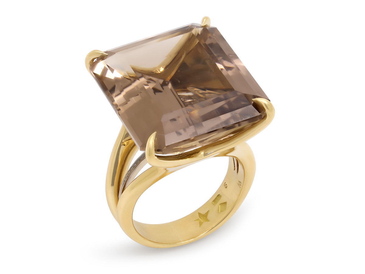 H.Stern Smoky Quartz and Diamond Ring in 18K Gold