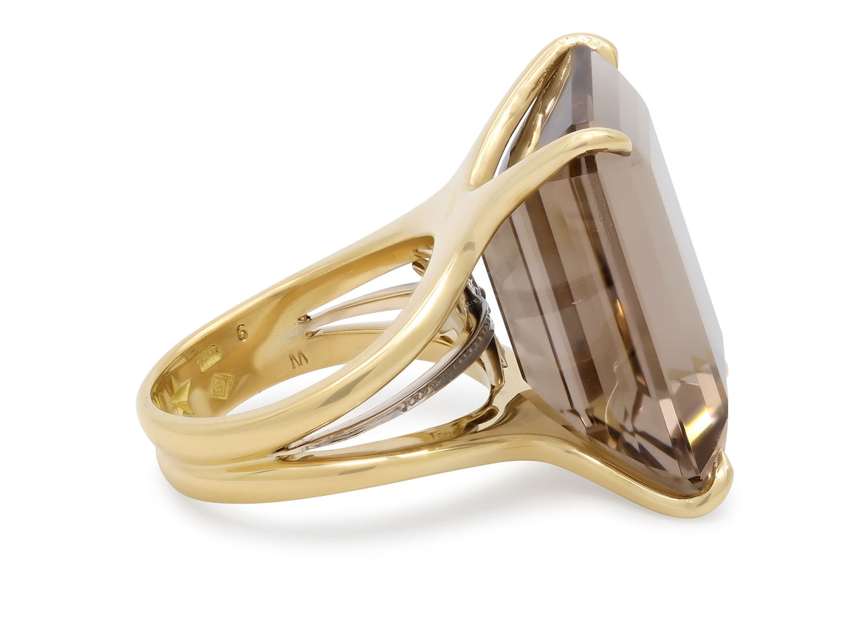 H.Stern Smoky Quartz and Diamond Ring in 18K Gold
